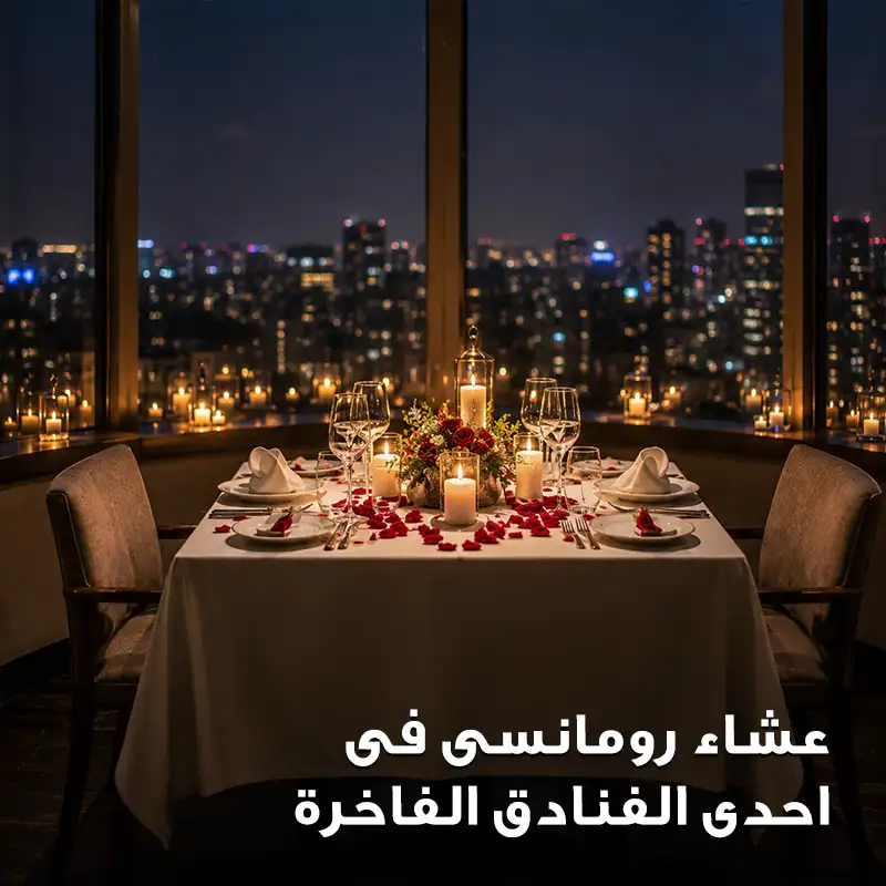 عشاء رومانسى فى احدى الفنادق الفاخرة